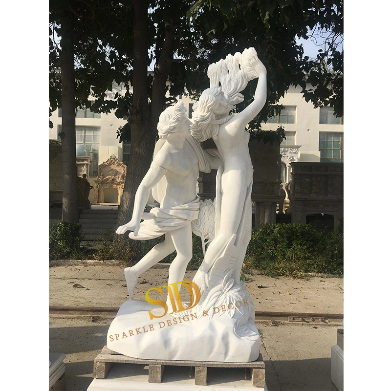 Famous Apollo and Daphne Greek Roman Nude God Natural Marble Statue Sculpture for Garden Decoration