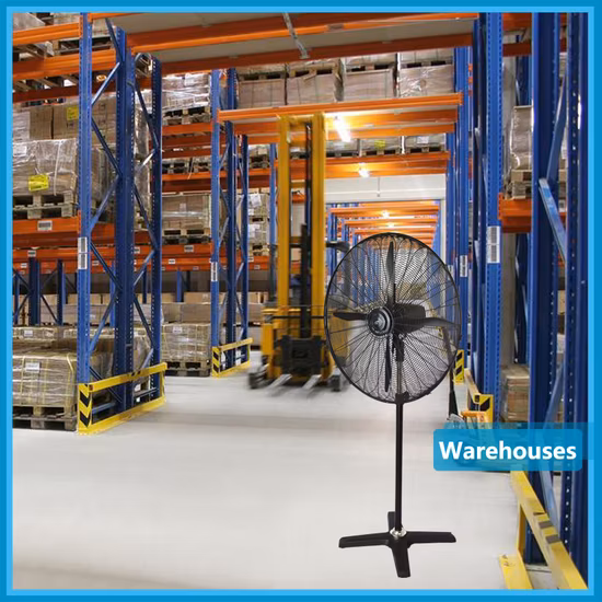 4 アルミニウムブレード工業用スタンドファン、リモート 19 スピード付き